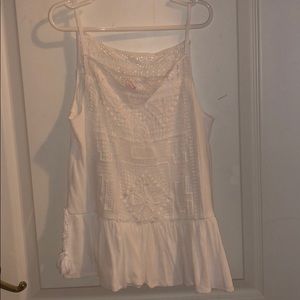 Girls Lace White Tank